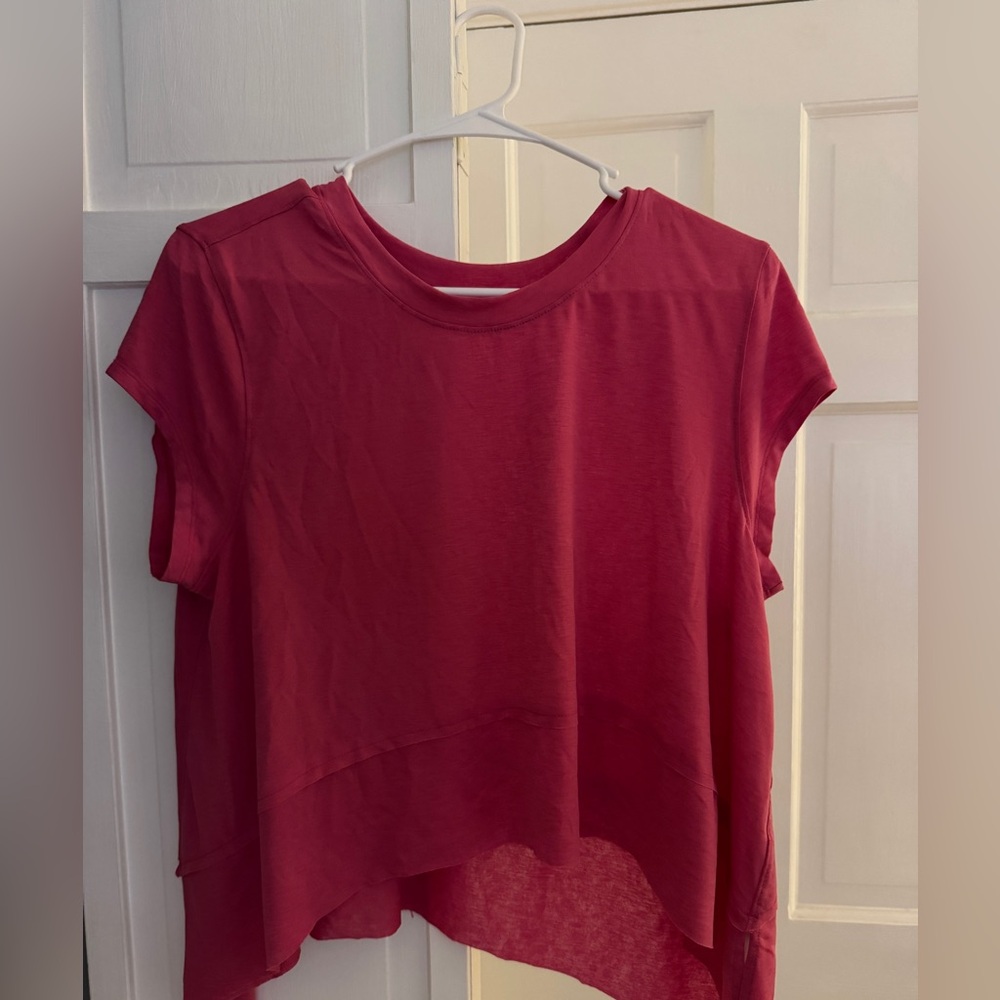 Free People Short Sleeve Red Tee